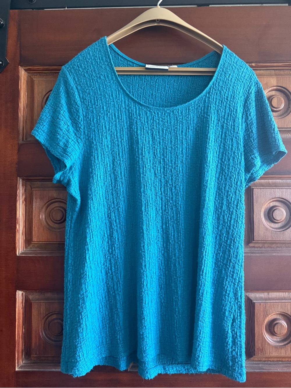 croft & barrow Teal Textured Short-Sleeve Scoop Neck Top